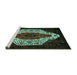 Sideview of Machine Washable Persian Turquoise Traditional Area Rugs, wshtr209turq