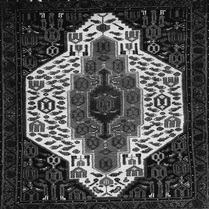 Round Machine Washable Persian Gray Traditional Rug, wshtr209gry