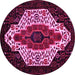 Round Persian Pink Traditional Rug, tr209pnk