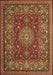 Machine Washable Medallion Brown Traditional Rug, wshtr20brn