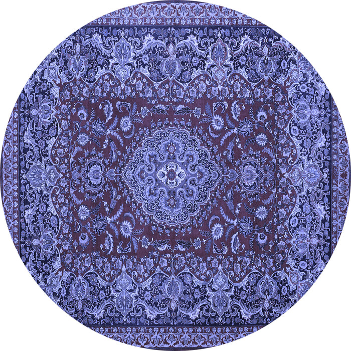 Round Medallion Blue Traditional Rug, tr20blu