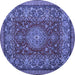 Round Medallion Blue Traditional Rug, tr20blu