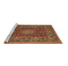 Sideview of Machine Washable Medallion Brown Traditional Rug, wshtr20brn
