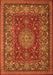 Serging Thickness of Machine Washable Medallion Orange Traditional Area Rugs, wshtr20org