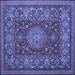 Square Medallion Blue Traditional Rug, tr20blu