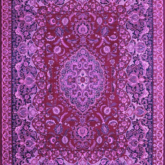 Machine Washable Medallion Purple Traditional Area Rugs, wshtr20pur