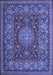 Medallion Blue Traditional Rug, tr20blu