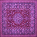 Square Medallion Purple Traditional Rug, tr20pur