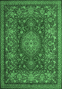 Medallion Emerald Green Traditional Rug, tr20emgrn