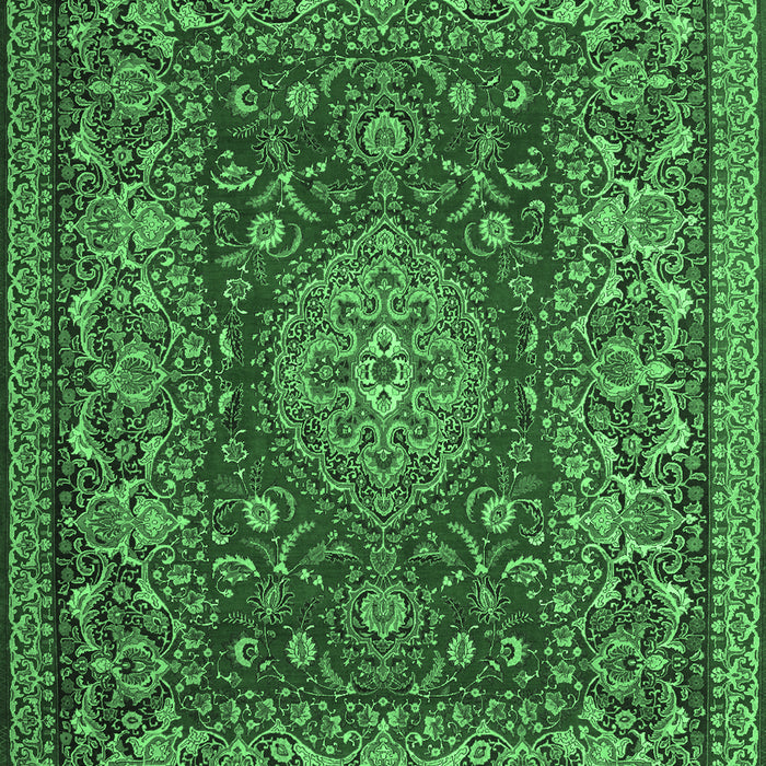 Medallion Emerald Green Traditional Rug, tr20emgrn