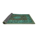 Sideview of Medallion Turquoise Traditional Rug, tr20turq