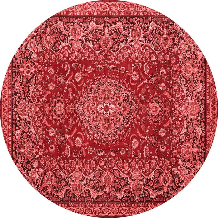 Machine Washable Medallion Red Traditional Rug, wshtr20red