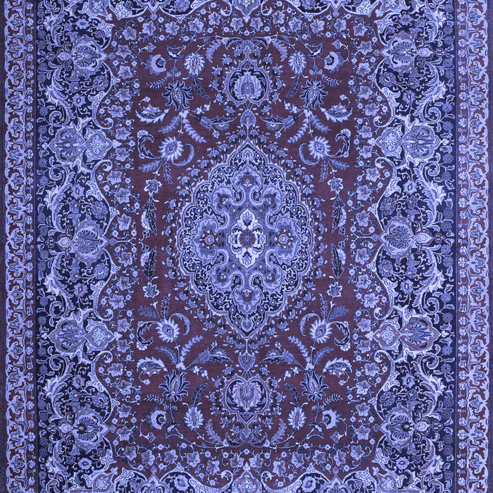 Machine Washable Medallion Blue Traditional Rug, wshtr20blu