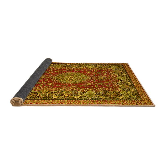 Sideview of Medallion Yellow Traditional Rug, tr20yw