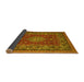 Sideview of Medallion Yellow Traditional Rug, tr20yw