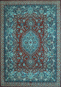 Medallion Light Blue Traditional Rug, tr20lblu