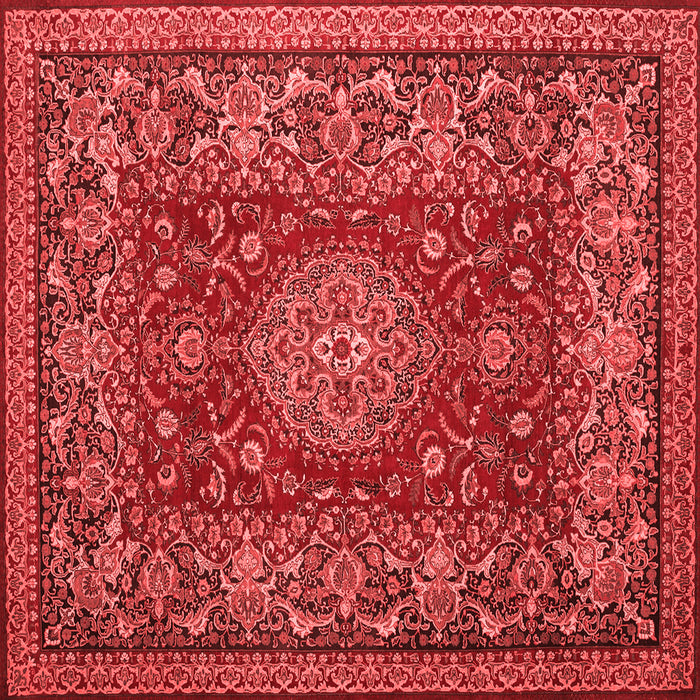 Machine Washable Medallion Red Traditional Rug, wshtr20red