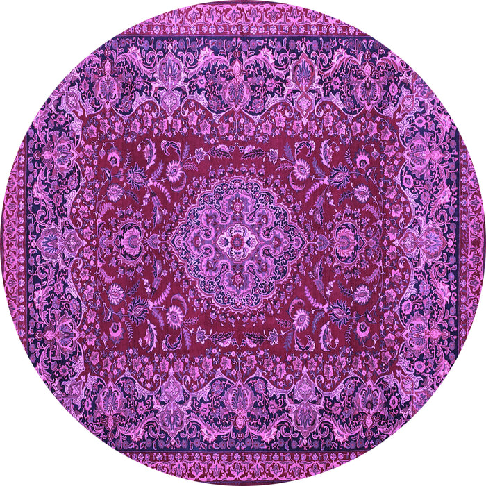 Round Medallion Purple Traditional Rug, tr20pur