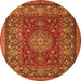 Machine Washable Medallion Orange Traditional Area Rugs, wshtr20org