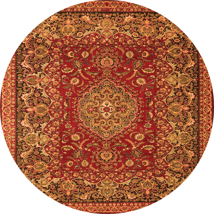 Square Medallion Orange Traditional Rug, tr20org