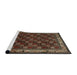 Sideview of Machine Washable Traditional Dark Almond Brown Rug, wshtr210