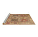 Sideview of Machine Washable Traditional Sand Brown Rug, wshtr2100