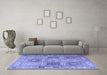 Machine Washable Persian Blue Traditional Rug in a Living Room, wshtr2100blu