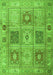 Serging Thickness of Machine Washable Persian Green Traditional Area Rugs, wshtr2100grn