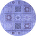 Round Persian Blue Traditional Rug, tr2100blu