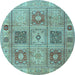 Round Persian Light Blue Traditional Rug, tr2100lblu