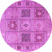 Round Persian Purple Traditional Rug, tr2100pur