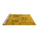 Sideview of Machine Washable Persian Yellow Traditional Rug, wshtr2100yw