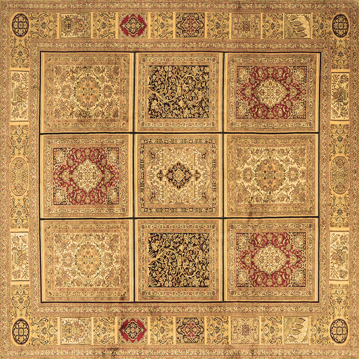 Square Machine Washable Persian Brown Traditional Rug, wshtr2100brn