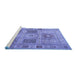 Sideview of Machine Washable Persian Blue Traditional Rug, wshtr2100blu