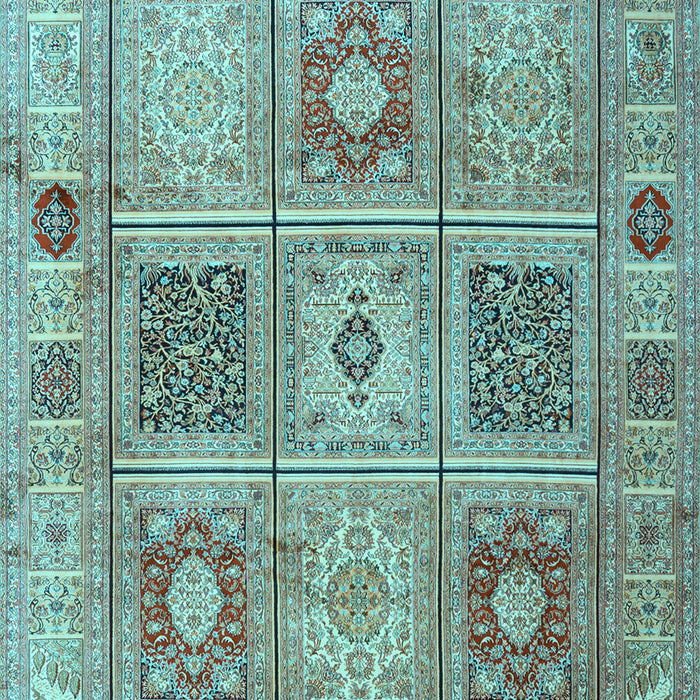 Machine Washable Persian Light Blue Traditional Rug, wshtr2100lblu