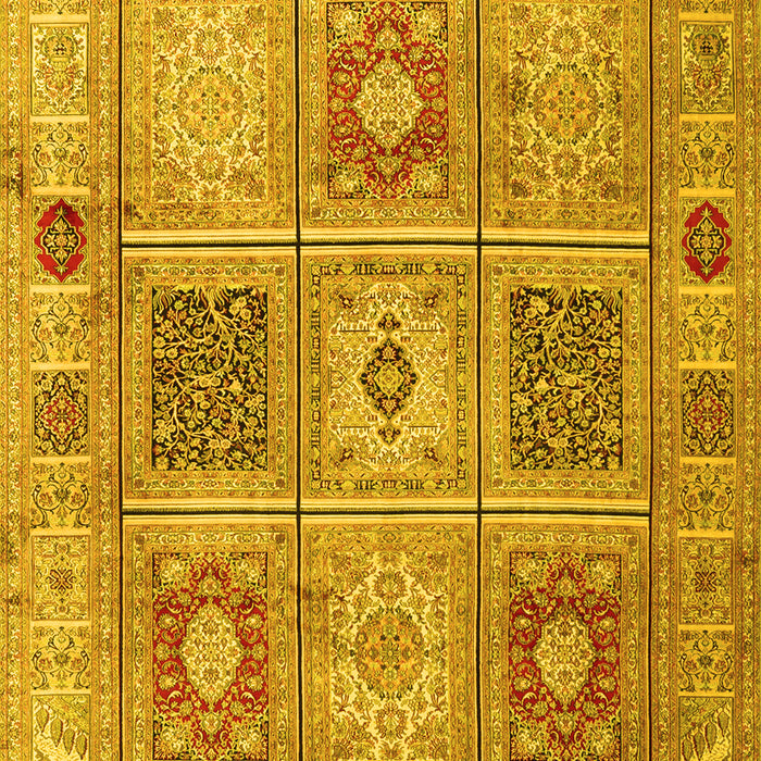 Machine Washable Persian Yellow Traditional Rug, wshtr2100yw