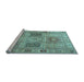 Sideview of Machine Washable Persian Light Blue Traditional Rug, wshtr2100lblu