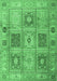 Machine Washable Persian Emerald Green Traditional Area Rugs, wshtr2100emgrn