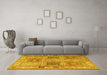 Machine Washable Persian Yellow Traditional Rug in a Living Room, wshtr2100yw