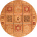 Machine Washable Persian Orange Traditional Area Rugs, wshtr2100org