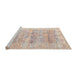 Sideview of Machine Washable Traditional Light Copper Gold Rug, wshtr2101