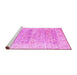 Sideview of Machine Washable Persian Pink Traditional Rug, wshtr2101pnk