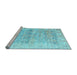 Sideview of Machine Washable Persian Light Blue Traditional Rug, wshtr2101lblu