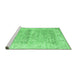 Sideview of Machine Washable Persian Emerald Green Traditional Area Rugs, wshtr2101emgrn