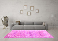 Machine Washable Persian Pink Traditional Rug, wshtr2101pnk