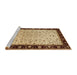 Sideview of Machine Washable Traditional Saddle Brown Rug, wshtr2102
