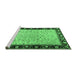 Sideview of Machine Washable Oriental Emerald Green Traditional Area Rugs, wshtr2102emgrn