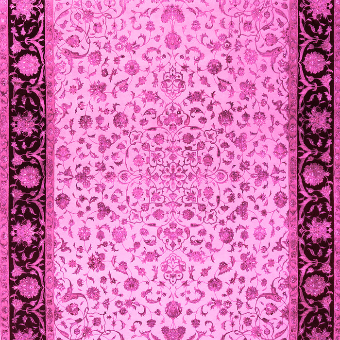 Machine Washable Oriental Pink Traditional Rug, wshtr2102pnk