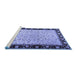 Sideview of Machine Washable Oriental Blue Traditional Rug, wshtr2102blu