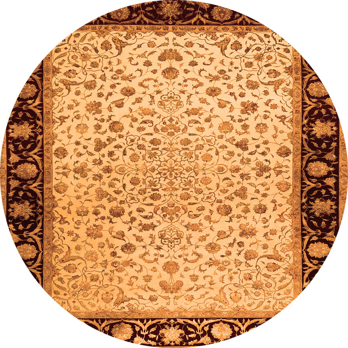 Machine Washable Oriental Orange Traditional Area Rugs, wshtr2102org